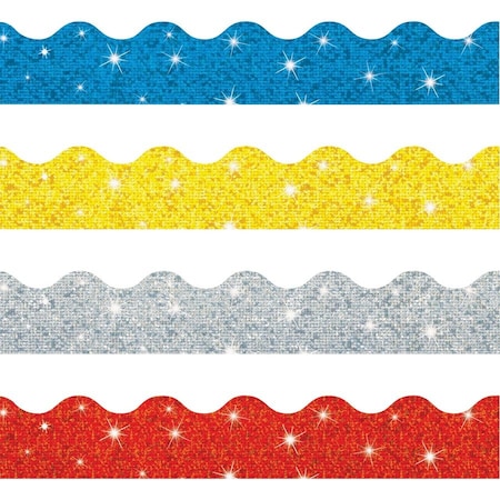 Trend Boarder Trimmers, Sparkle, Var Pack, 130', 4 Colors, AST TEPT92901